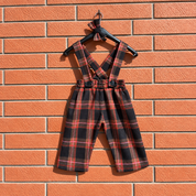 Pantalone in tartan scozzese fondo marrone bambino
