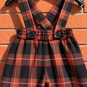 Pantalone in tartan scozzese fondo marrone bambino