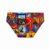 Sicilian print children's swimsuit briefs - figures