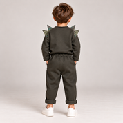 Tuta dinosauro verde oliva bambino
