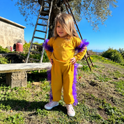 Mustard ruffled jumpsuit for girls