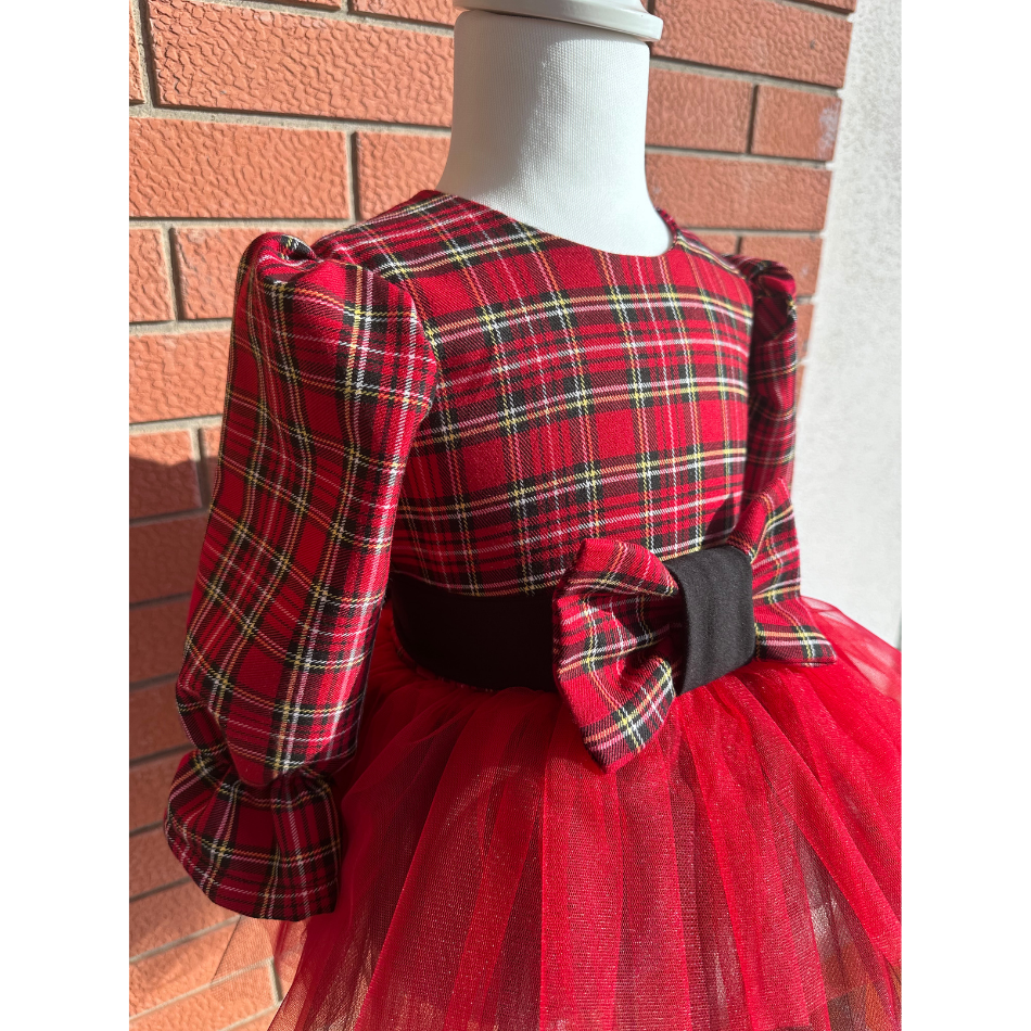 Vestitino tartan tulle bambina