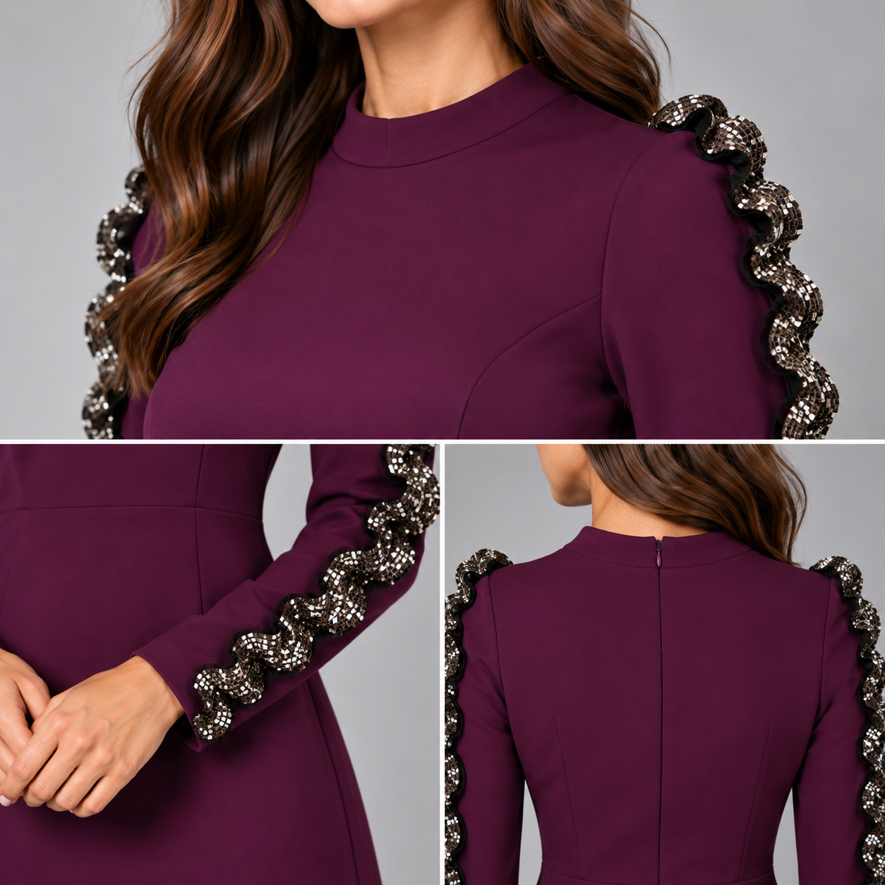 Vestitino rouches donna