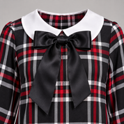 Vestitino tartan fondo nero donna