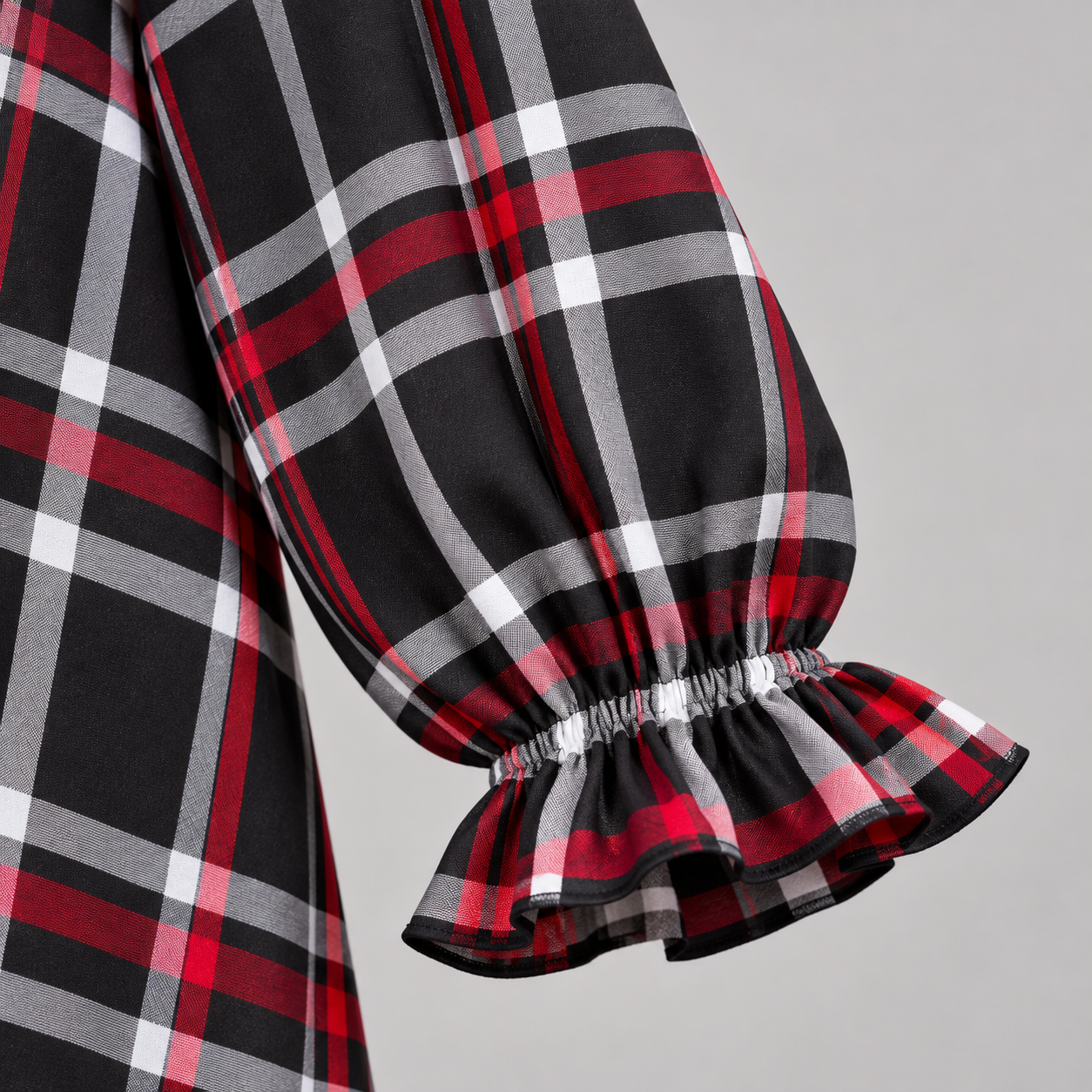 Vestitino tartan fondo nero donna