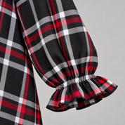 Vestitino tartan fondo nero donna