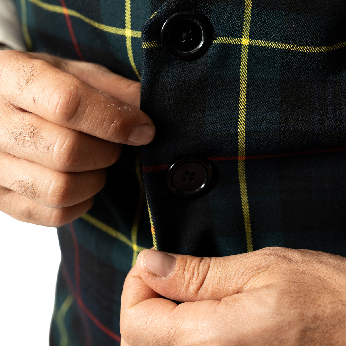 Gilet in tartan scozzese classico con papillon adulto