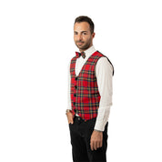 Gilet in tartan scozzese classico con papillon adulto