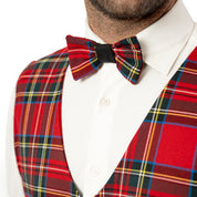 Gilet in tartan scozzese classico con papillon adulto